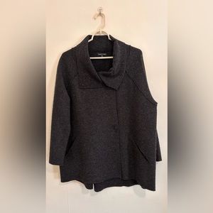 Eileen fisher gray wool poncho size S